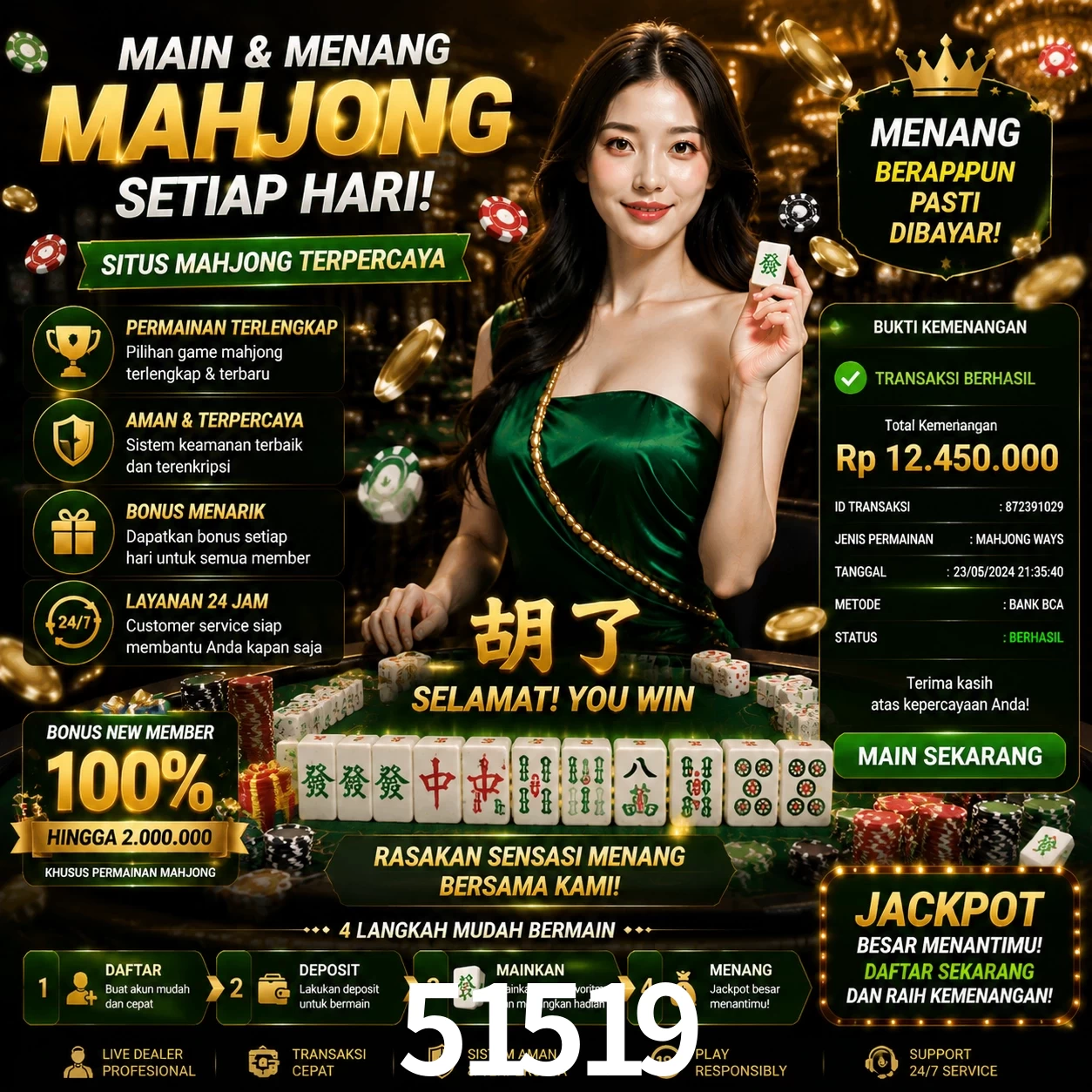 Ganhar e sacar na 51519